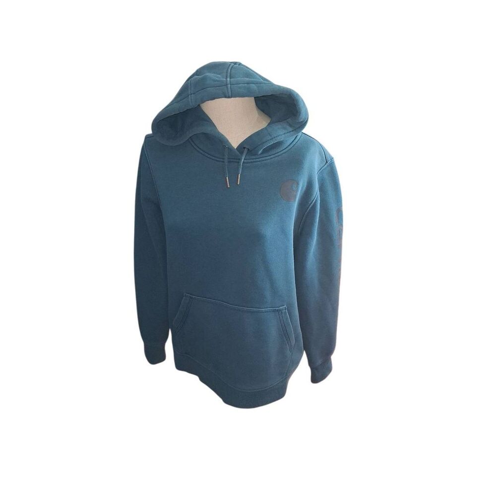 Carhartt women's spell out sleeve Extra large relaxed fit blue/black